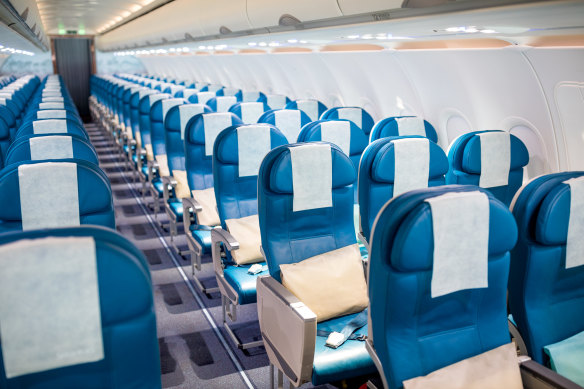 Economy class on board SriLankan Airlines.