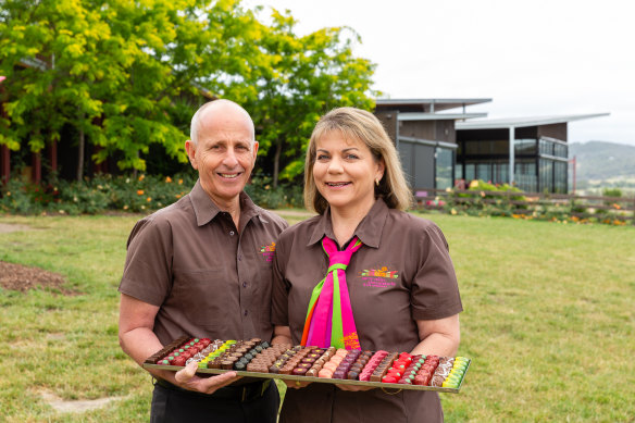 Leanne and Ian Neeland, founders of  Yarra Valley Chocolaterie & Ice Creamery. 