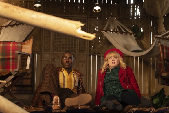 The Doctor (Ncuti Gatwa) and Joy (Nicola Coughlan) run into trouble at Christmas.