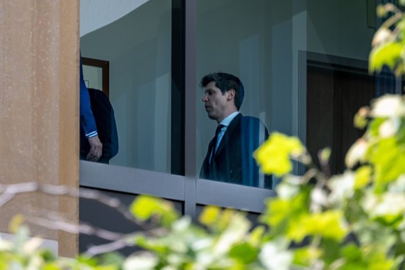 Sam Altman is at the courthouse Tuesday. 