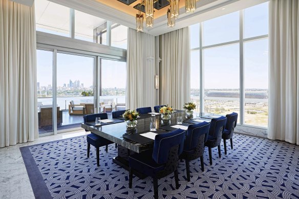 The Crystal Club at Crown Towers has one of the best views of the city and river in Perth.