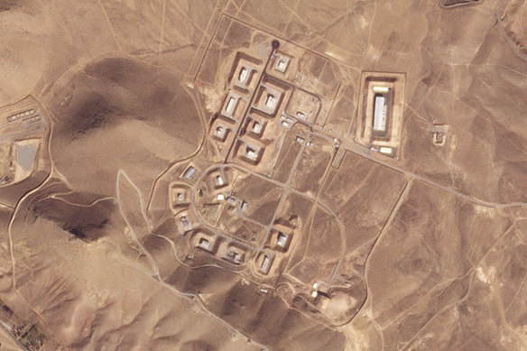 This satellite photo from Planet Labs shows damaged buildings at Iran’s Khojir military base outside of Tehran.