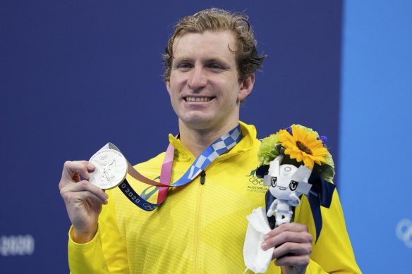 Jack McLoughlin with his silver medal. 