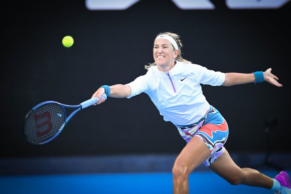 Victoria Azarenka’s match against Zhu Lin finished at 2.17am on Monday.