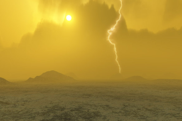An artist’s impression of what the surface of Venus might look like.
