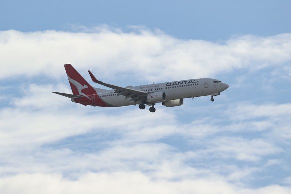 A Qantas Boeing 737.