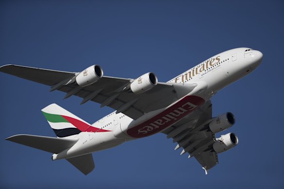 Emirates flies a four-class Airbus A380 superjumbo between Dubai and Milan.