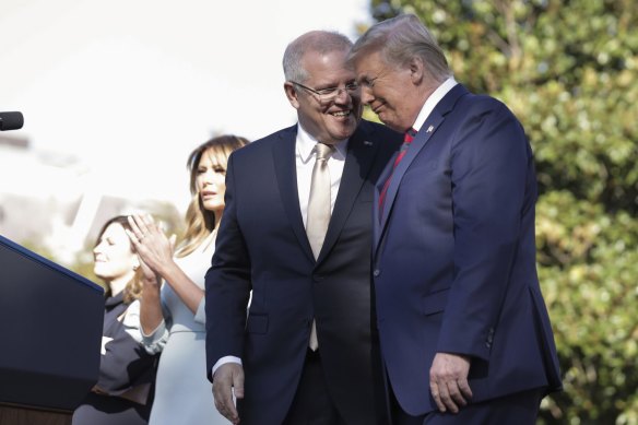 Then-prime minister Scott Morrison met with then-US president Donald Trump in 2019.