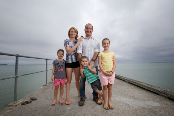 James Merlino with his wife Meagan and their children Emma, Josh and Sophie. 