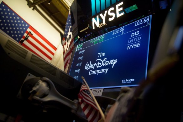 Disney’s share price is down around 40 per cent this year but bounced on the news on Iger’s return. 