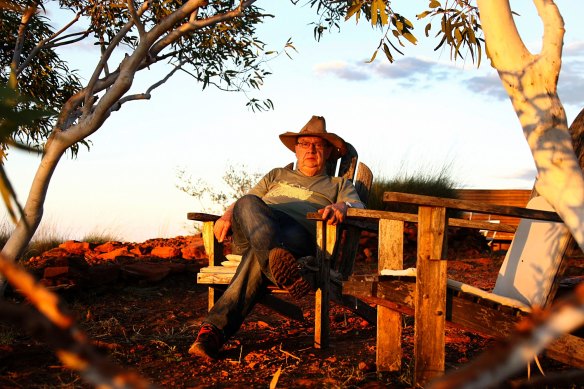 Harold Mitchell on  Yougawalla cattle station in Western Australia in 2013