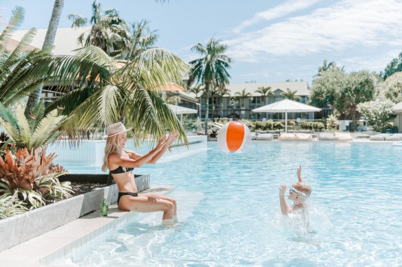 Novotel Sunshine Coast Resort’s transformed pool area.