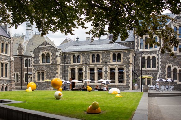 The Quadrangle at the historic and newly restored Arts Centre (formerly Canterbury College), Christchurch.