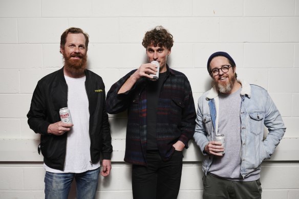 Heaps Normal co-founders Andy Miller (left), Ben Holdstock (centre) and Peter Brennan.
