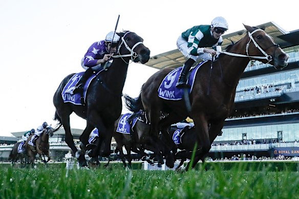 James McDonald takes Via Sistina to victory in the Winx Stakes.