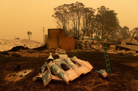 The property of Barbara Rugendyke and Dave Rugendyke in Cobargo has been devastated by bushfires.