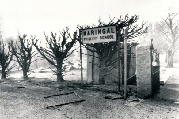 Naringal Primary School, near Warrnambool, was burnt to the ground.