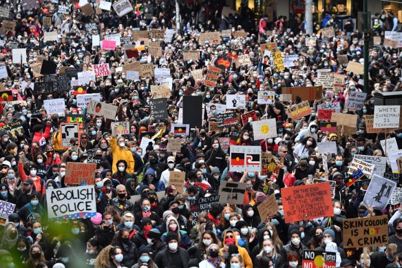 A Black Lives Matter rally in Melbourne last year.