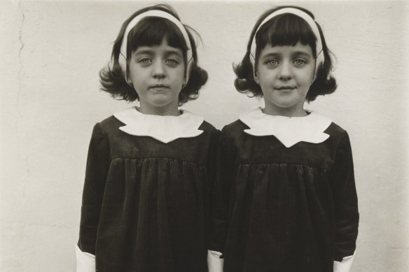A detail of the Diane Arbus portrait “Identical twins, Roselle, N.J.” 1967.