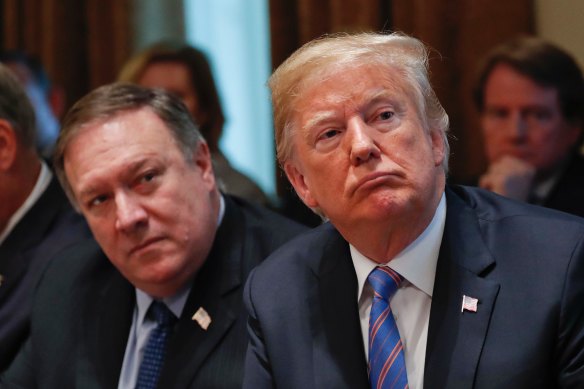 President Donald Trump, right, and Secretary of State Mike Pompeo.