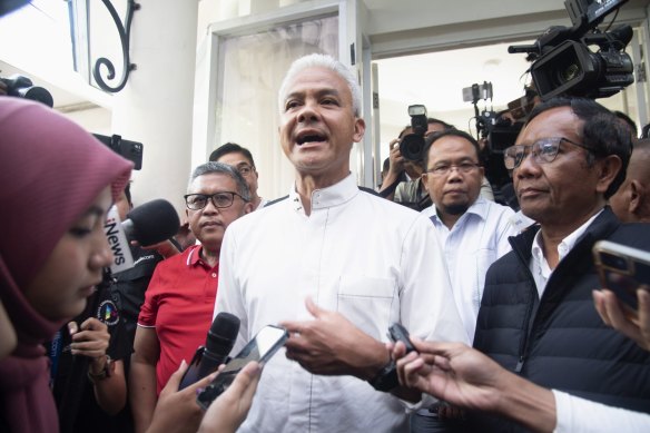 Pranowo, pictured here on election day, was an early favourite to become president but ended up finishing last of three. 