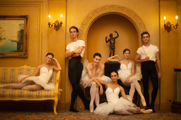 This year’s Telstra Ballet Dancer Awards nominees included, from 
left to right, Imogen Chapman, Nathan Brook, Serena Graham, Jasmin Durham, Corey Herbert and Cameron Holmes.
