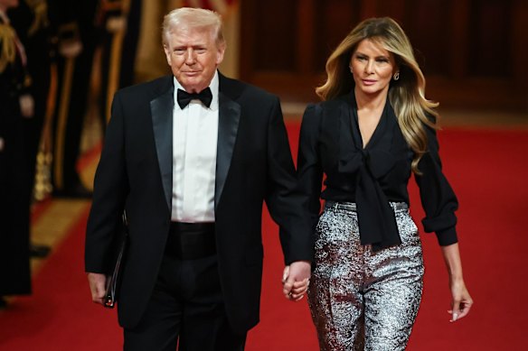 Donald Trump y la Primera Dama Melania Trump asistieron a la Cena del Gobernador en la Casa Blanca.