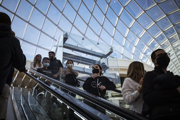 Masks are a sensible option in crowded areas like shopping centres. 