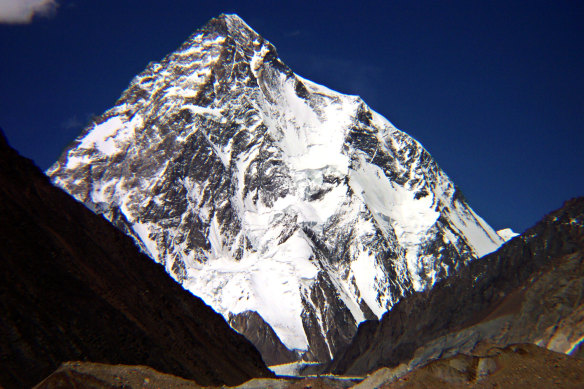The world’s second-highest peak, K2, seen from northern Pakistan.