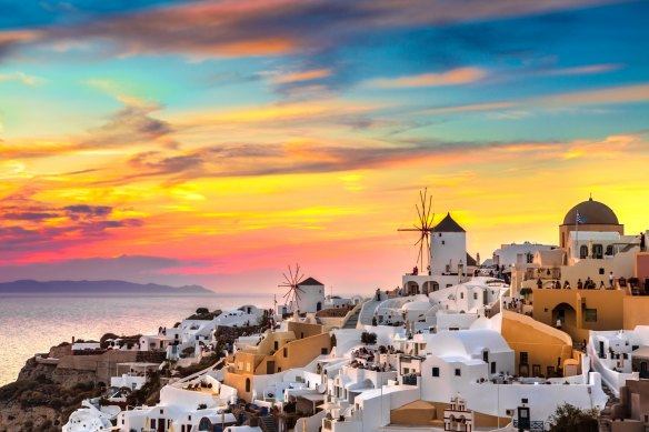 Santorini sunsets are at their best in October.