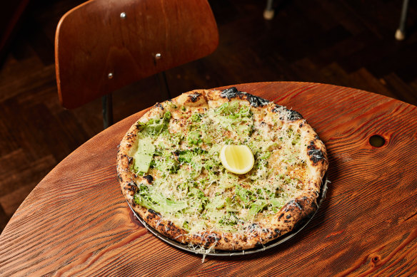 Broccoli pizza at Harley &amp; Rose.