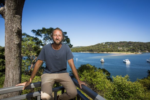 Justin Hemmes on the deck of the old Newport Arms, where he has opened a refurbished pub and an upmarket restaurant, Bert’s.