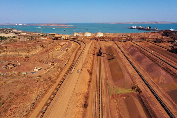 Rio Tinto Group’s port facility in Karratha, Western Australia.