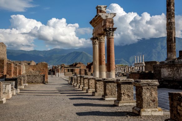 The city of Pompeii was an ancient Roman town-city near modern Naples, Italy.