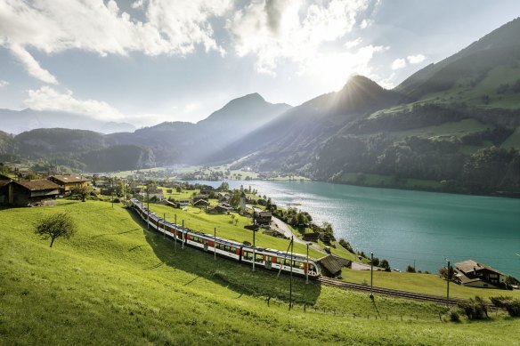 Worth taking some time on the train through the Swiss Alps.