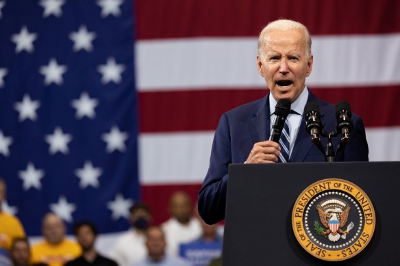 US President Joe Biden kicked off a travel stretch intended to save the Democratic Party’s majorities in Congress with a speech on his crime-prevention initiative, the Safer America Plan.