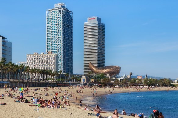 Barcelona already has beach weather in May.