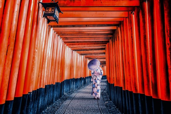 Vist Fushimi Inari early to avoid the thick of the crowds.