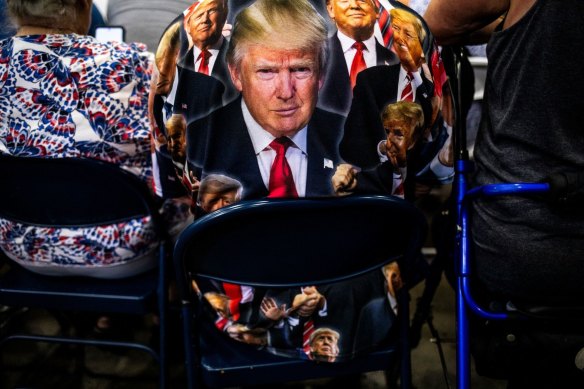 An attendee wears a shirt depicting Donald Trump, who says he’ll unveil plans to ensure the US is the planet’s “crypto capital”.