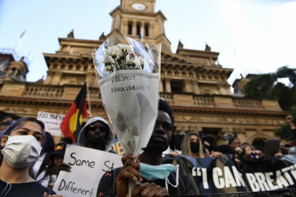At least 20,000 protesters marched through the Sydney CBD on Saturday.