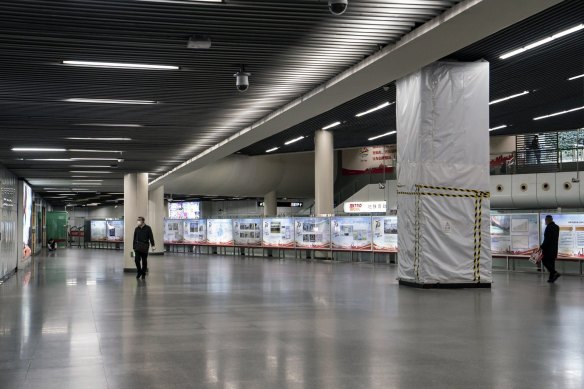 People afraid of COVID leave a  subway station in Shanghai deserted this week. China appears to be seeing an increase in COVID deaths across a swath of the country that aren’t being reported in government figures, according to social media post.