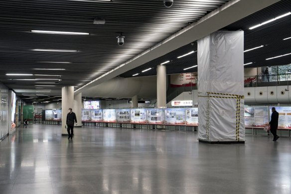 People afraid of COVID leave a  subway station in Shanghai deserted this week. China appears to be seeing an increase in COVID deaths across a swath of the country that aren’t being reported in government figures, according to social media post.