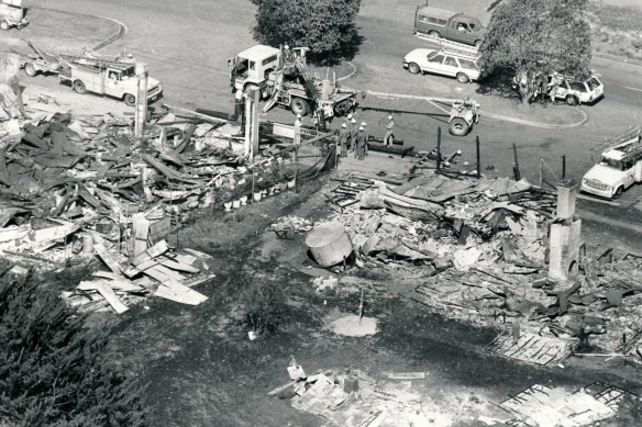 The aftermath of a bushfire in Upper Beaconsfield.