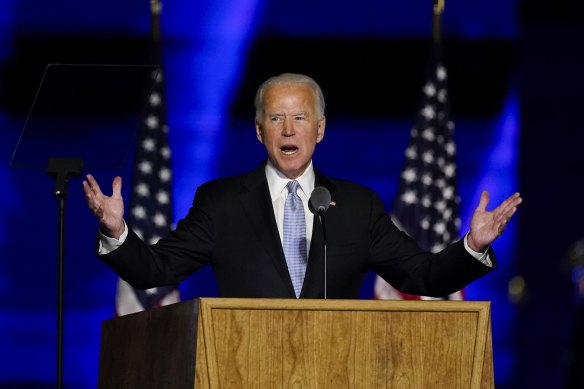 President-elect Joe Biden during his victory speech.