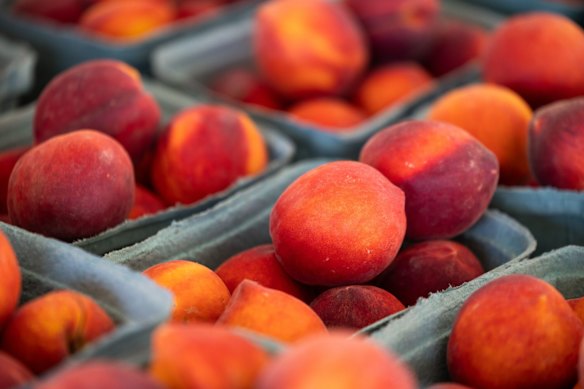 The orange colour in peaches is due to a group of compounds called carotenoids.