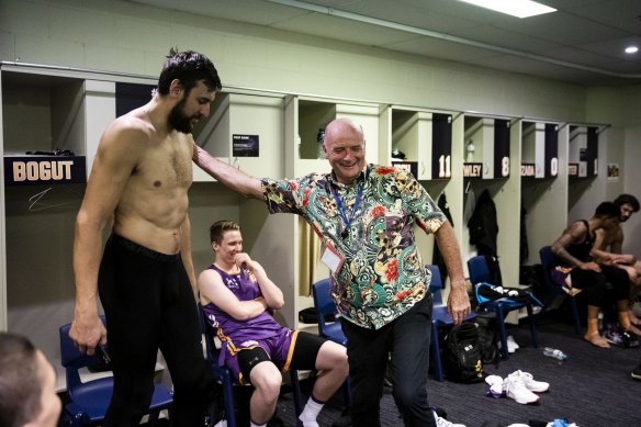 Paul congratulates the Sydney King's marquee man and NBA champion Andrew Bogut after the game.