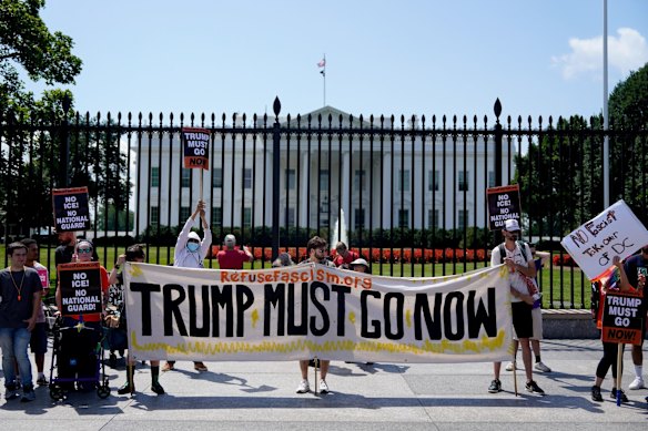 A rally in front of the White House on Monday.