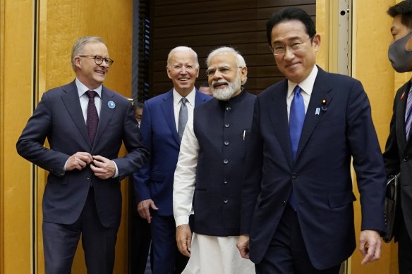 Anthony Albanese travelled to Tokyo after he was sworn in as prime minister last year to meet with fellow Quad leaders Joe Biden (US), Narendra Modi (India) and Fumio Kishida (Japan).