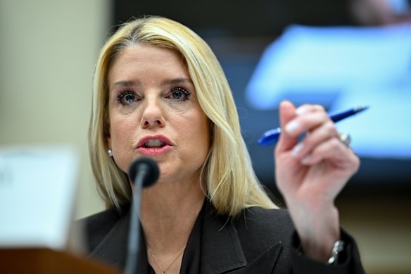 Pam Bondi at her congressional hearing in February.