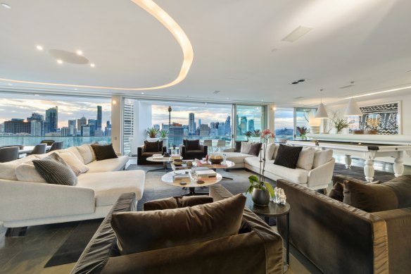 The four-bedroom sub-penthouse has been listed with $10 million to $11 million hopes. 